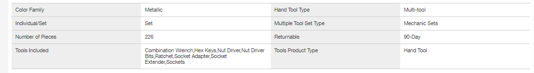 DEWALT DWMT45226H Mechanics Tool Set (226-Piece) with TOUGHSYSTEM 22 in. Medium Tool Box