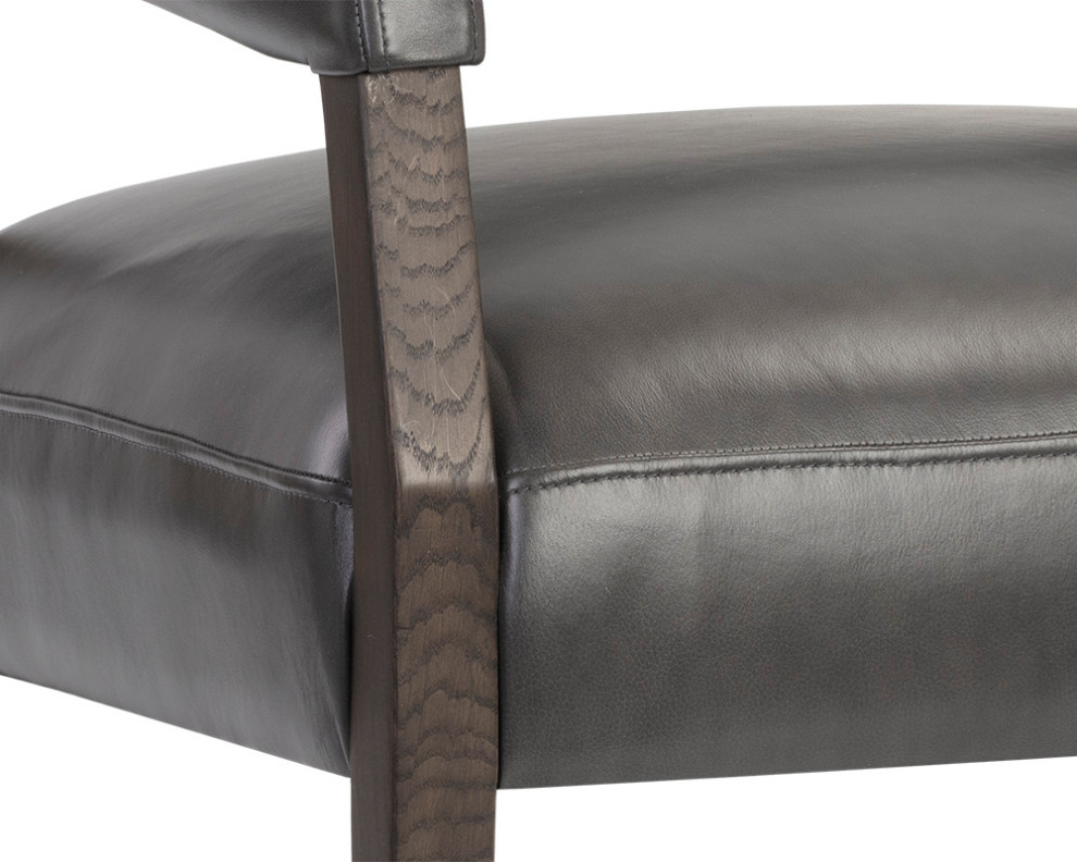 Blaine Lounge Chair   Brentwood Charcoal Leather   Midcentury   Armchairs And Accent Chairs   by Virgil Stanis Design  Houzz