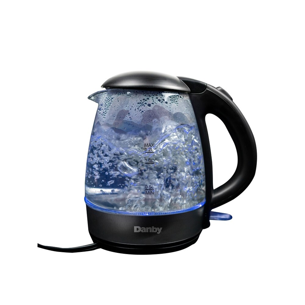 Danby 1.2L Glass Kettle in Black