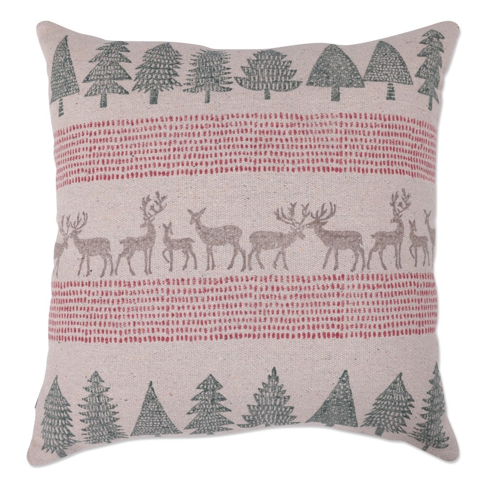 Pillow Perfect Christmas/Holiday Throw Pillow in Woodland Forest Natural