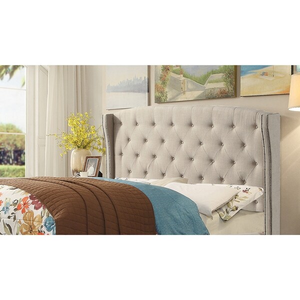 Moser Bay Destiny Upholstered Wingback Headboard Nailhead， Tufted - - 28550388