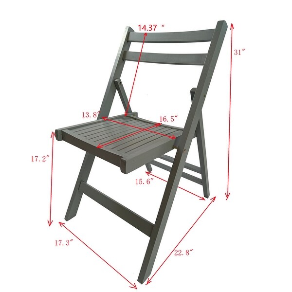 Furniture Slatted Wood Folding Special Event Chair ，Set of 4