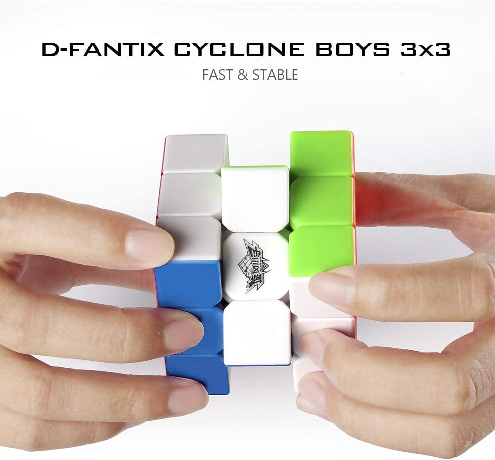 D-FantiX Cyclone Boys 3x3 Speed Cube Stickerless Magic Cube 3x3x3 Puzzles Toys (56mm)