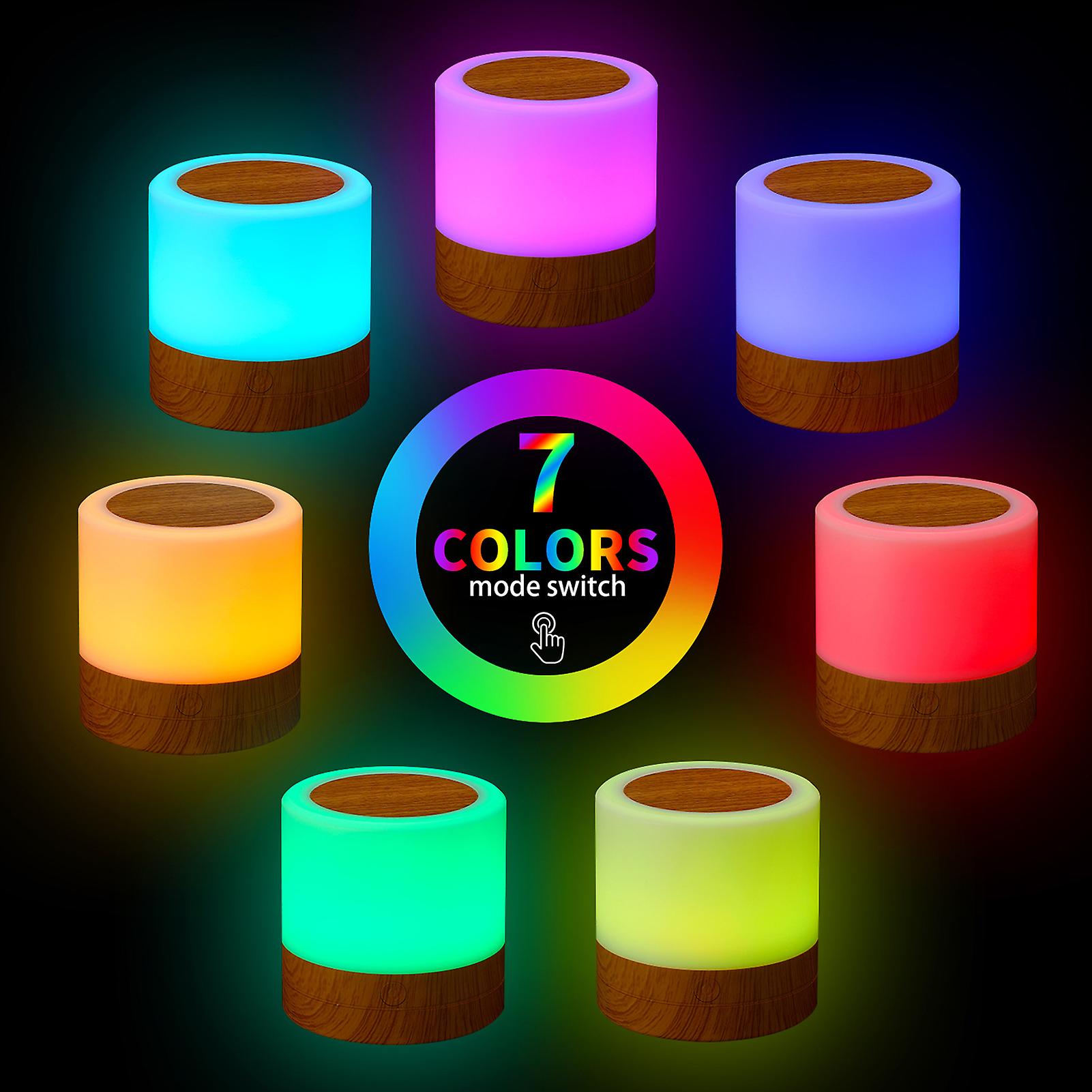 Desktop Leds Colorful Night Light Bedroom Bedside Usb Touching Rgb Night Lamp With Remote-controller No.187171