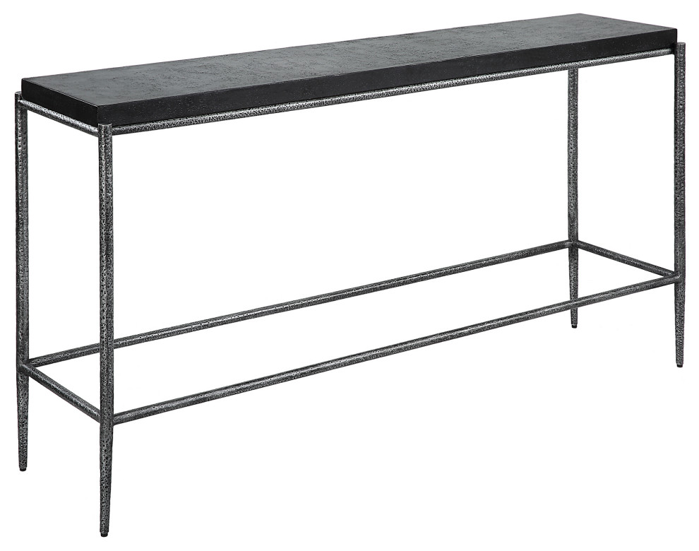 Crescendo Black Concrete Console Table   Console Tables   by Ownax  Houzz