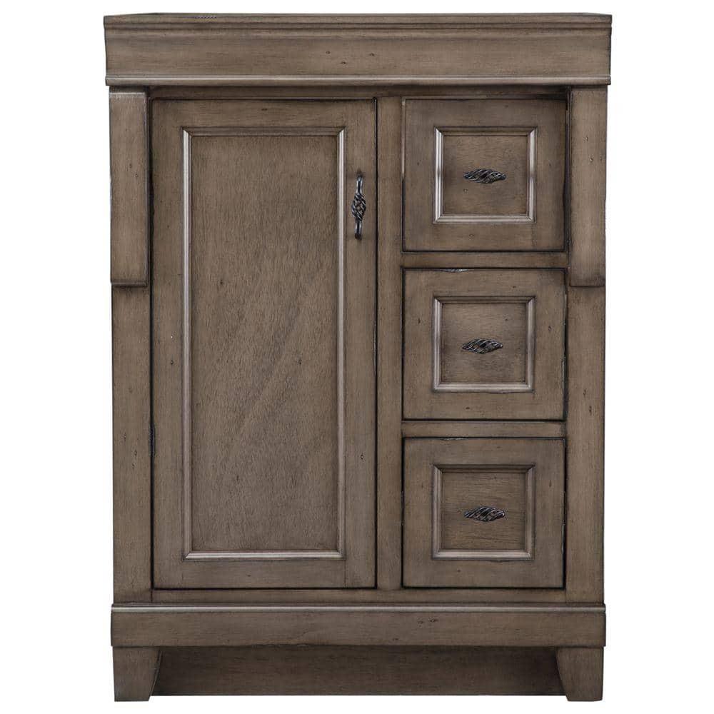 Home Decorators Collection Naples 24 in W x 21 58 in D Bath Vanity Cabinet Only in Distressed Grey