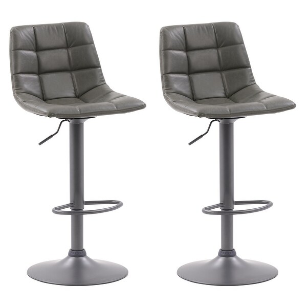 Palmer Modern Mid Back Counter Height Distressed Barstool， Set of 2