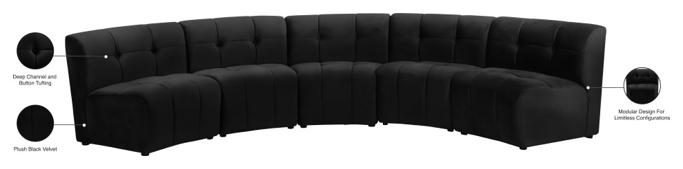 Limitless Modular Velvet 1 Piece Sectional   Transitional   Sectional Sofas   by Meridian Furniture  Houzz