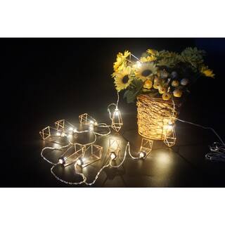 Hampton Bay 12 ft. 10-Light Battery Operated Metal Indoor Integrated LED String Lights 10507