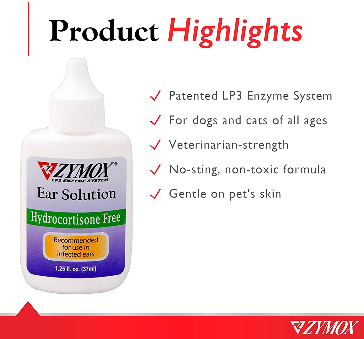 ZYMOX Enzymatic Ear Solution Hydrocortisone Free 1.25 oz