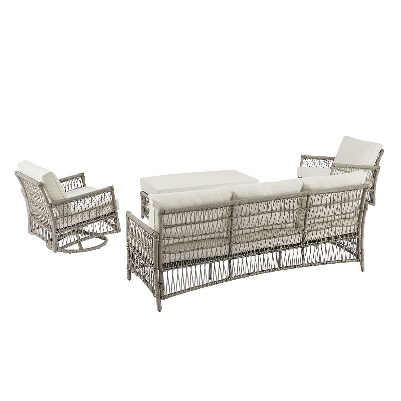 Crosley Thatcher Outdoor Wicker Swivel Rocker and Sofa 4-pc. Set