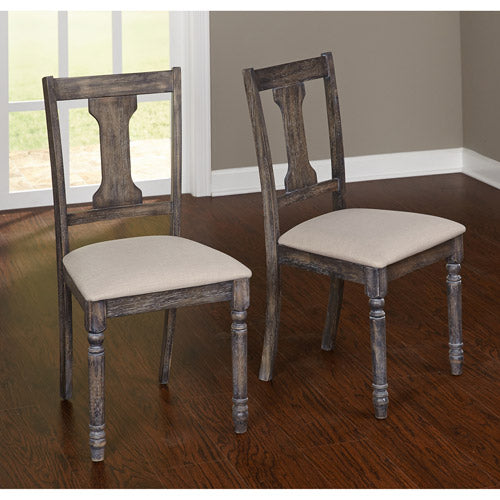 Burntwood Dining Chair， Set of 2， Weathered Grey