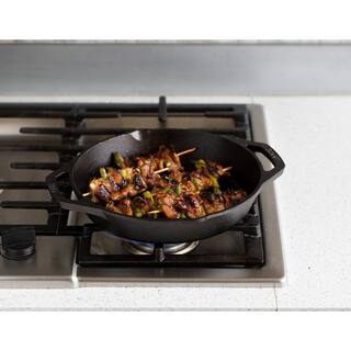 Lodge 12 in. Cast Iron Grill Pan in Black with Dual Handles L10GPL