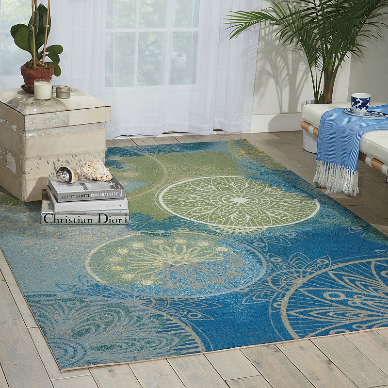 Nourison Home and Garden Planet Medallion Indoor Outdoor Rug