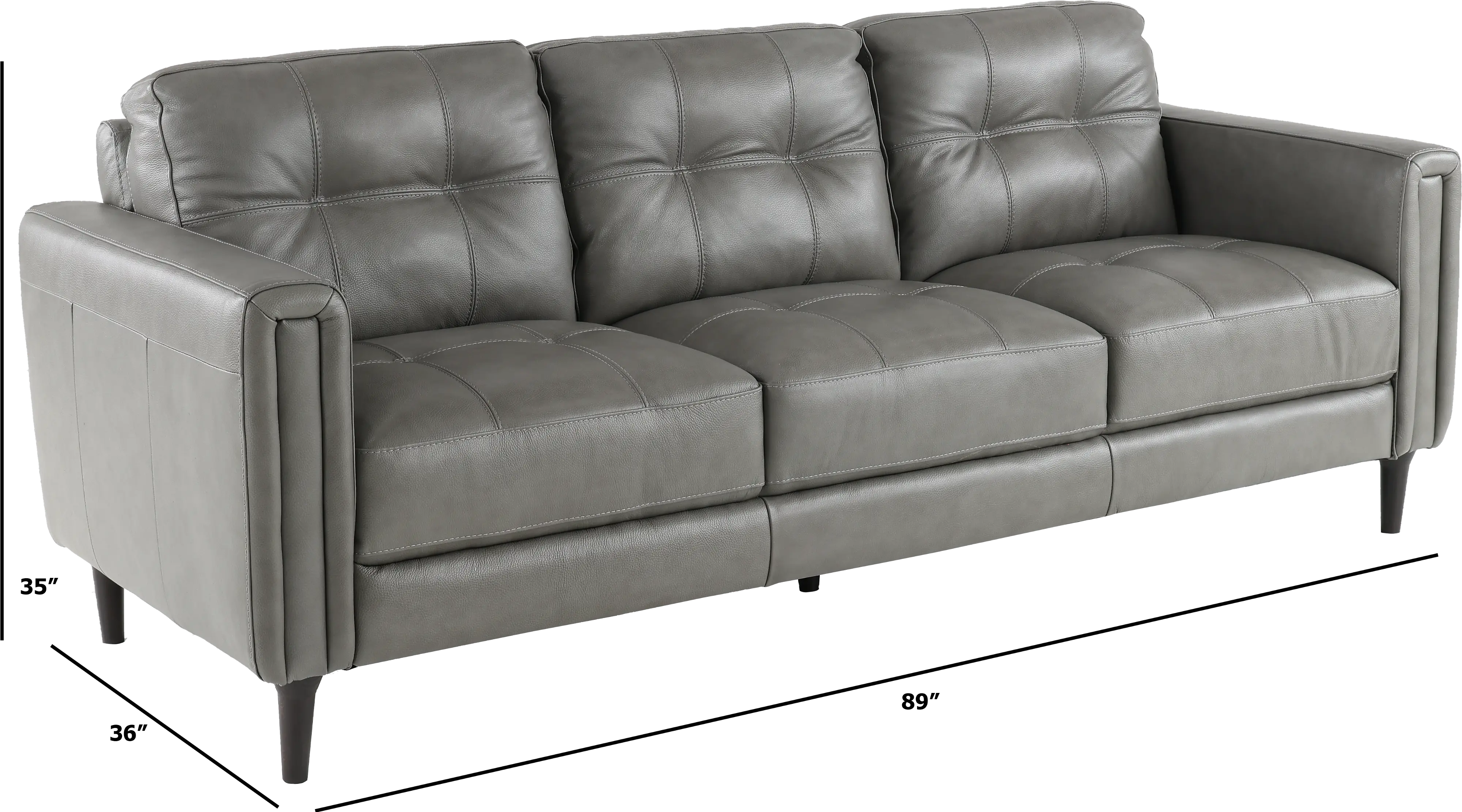 Verona Gray Leather Sofa