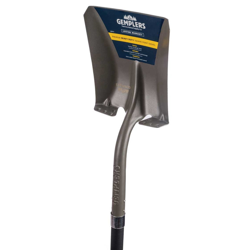 Gemplers Square Pt Shovel， Extnd Socket， Fiberglass Handle