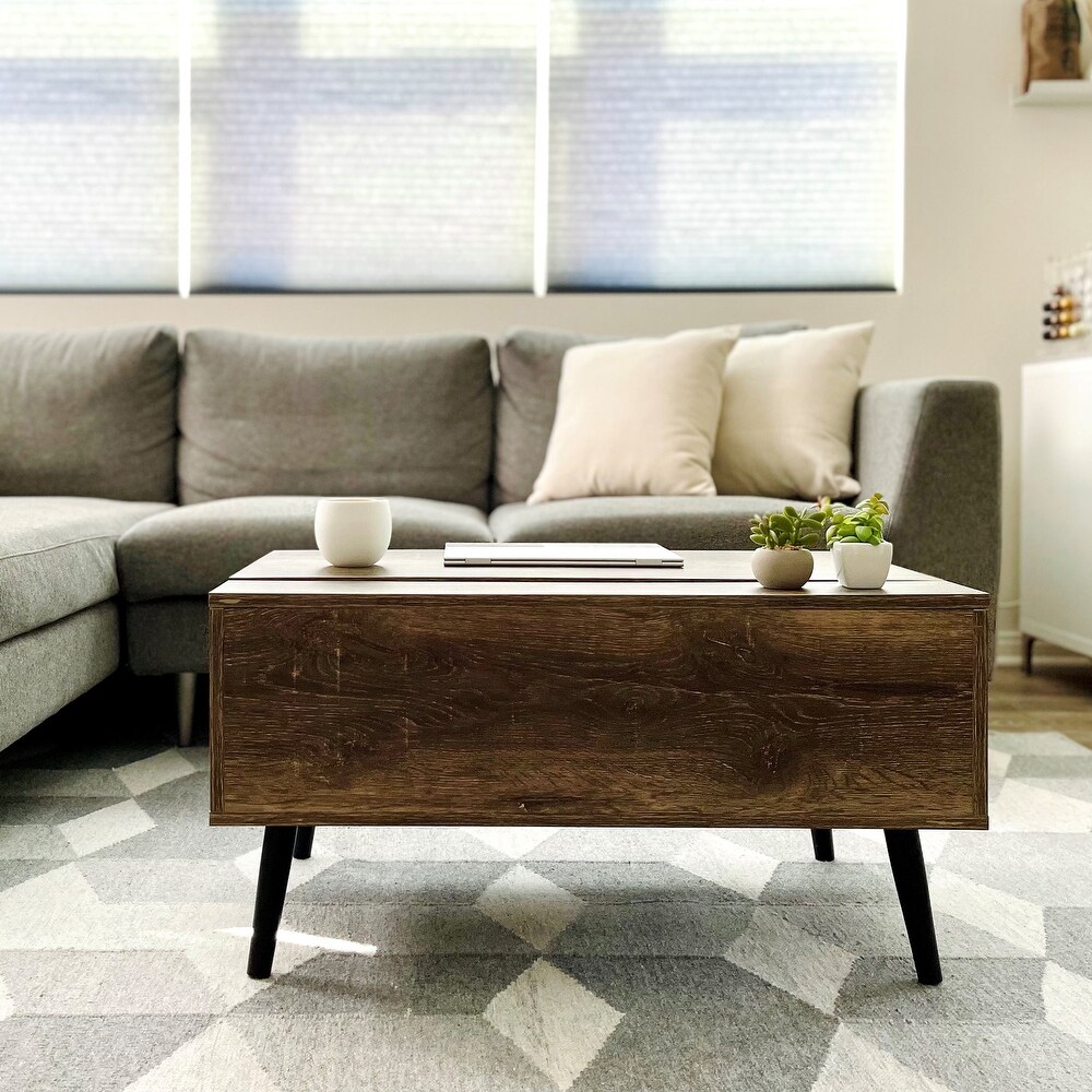 Cooper Rustic Mid Century Modern Lift top Coffee Table