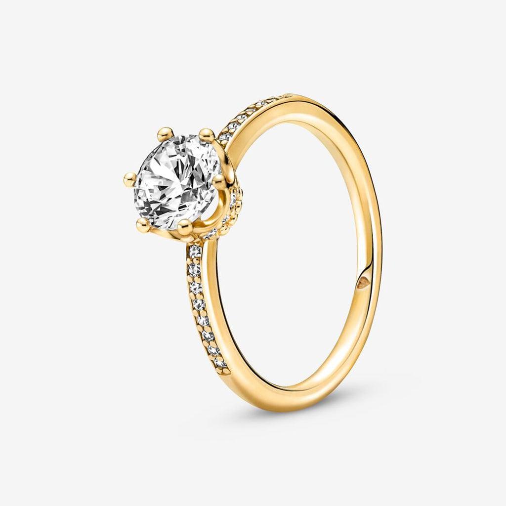 PANDORA  Clear Sparkling Crown Solitaire Ring