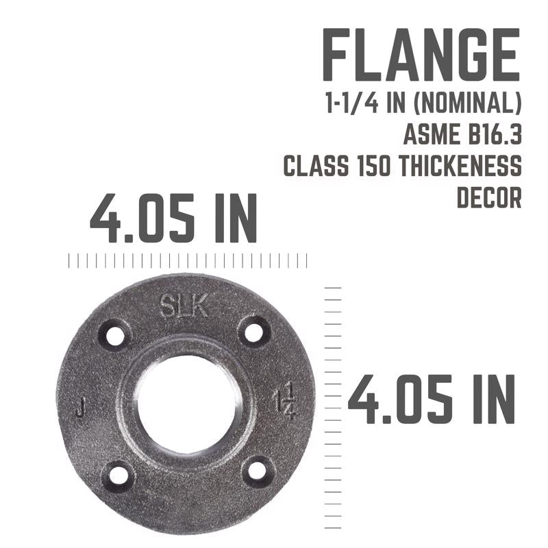 FLOOR FLANGE BLACK1-1/4