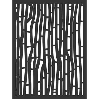 OUTDECO 4 ft. x 3 ft. Black Hana Hardwood Composite Decorative Wall Decor and Privacy Panel USADSBA1-BL