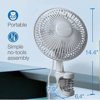 Lasko 6 in. 2-Speed Clip Fan 2004W