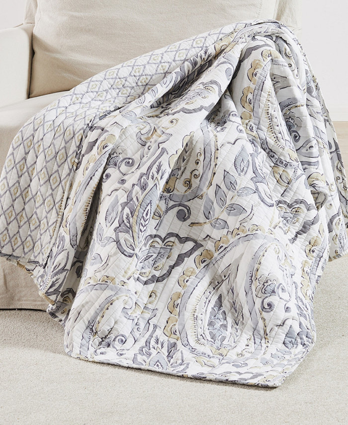 Levtex Tamsin Reversible Quilted Throw， 50