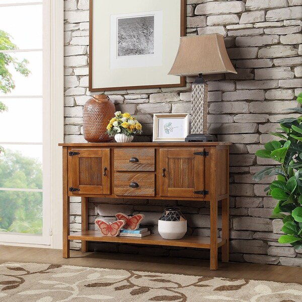 48'' Sideboard Console Table with 2 Drawers and Cabinets and Bottom Shelf