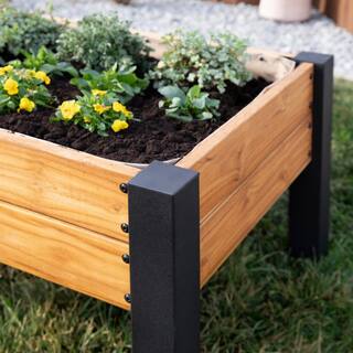 Backyard Discovery 3 ft. 8 in. x 2 ft. 1 in. Teak Wooden Raised Planter 2204058com