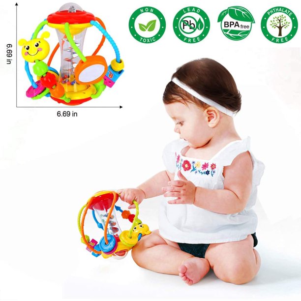 VATENIC Baby Toys 6 - 12 Months，Baby Ball Rattle Toy， Baby Activity Ball Crawling Educational Toys