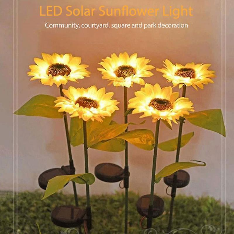 1 Pcs Led Waterproof Lawn Light Solar Sunflower Flower Landscape Lamp Outdoor Garden Decoration Path Underground Buried Light