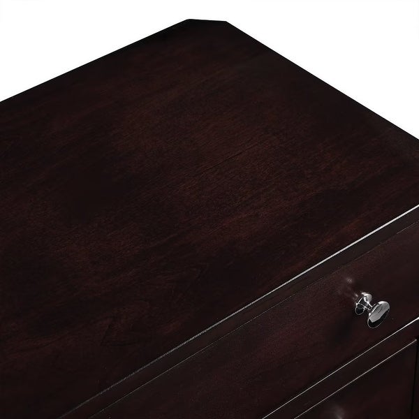 Simplify 2-drawer Solid Wood Storage Side Table