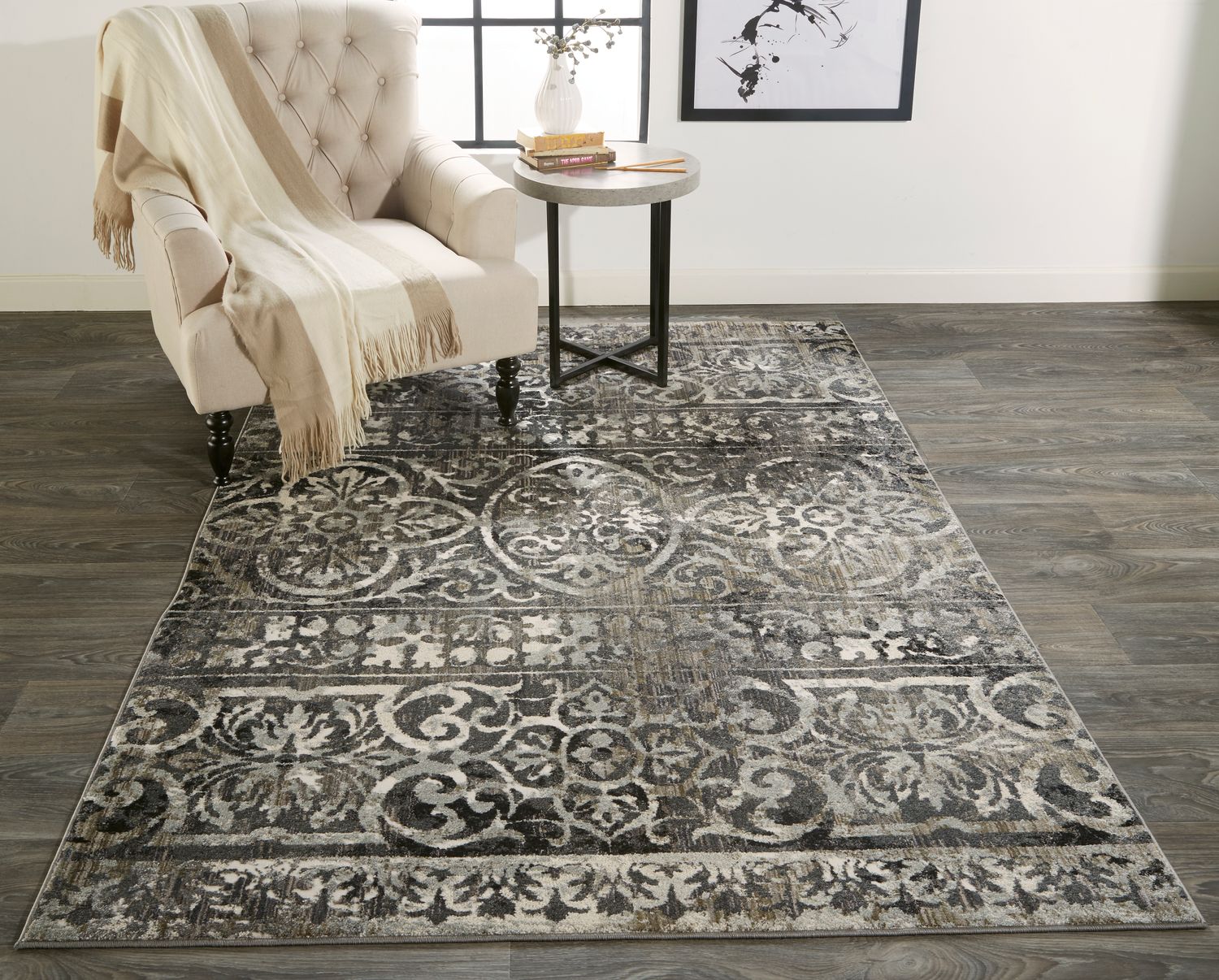 Kiba Gray and Taupe Rug by BD Fine