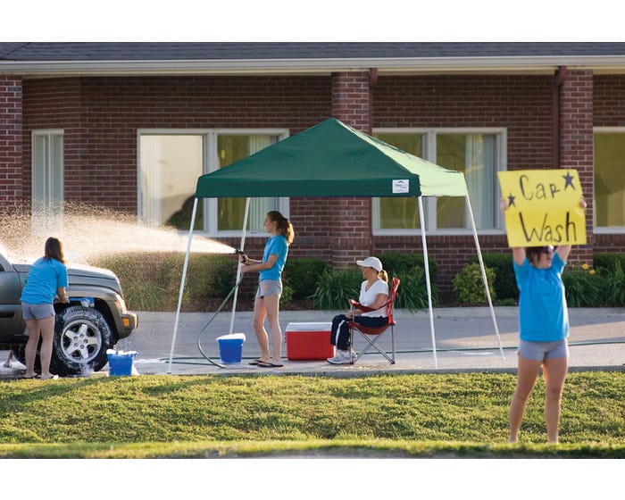 ShelterLogic 10 x 10 HD Series Pop Up Canopy， Green Cover - 22557