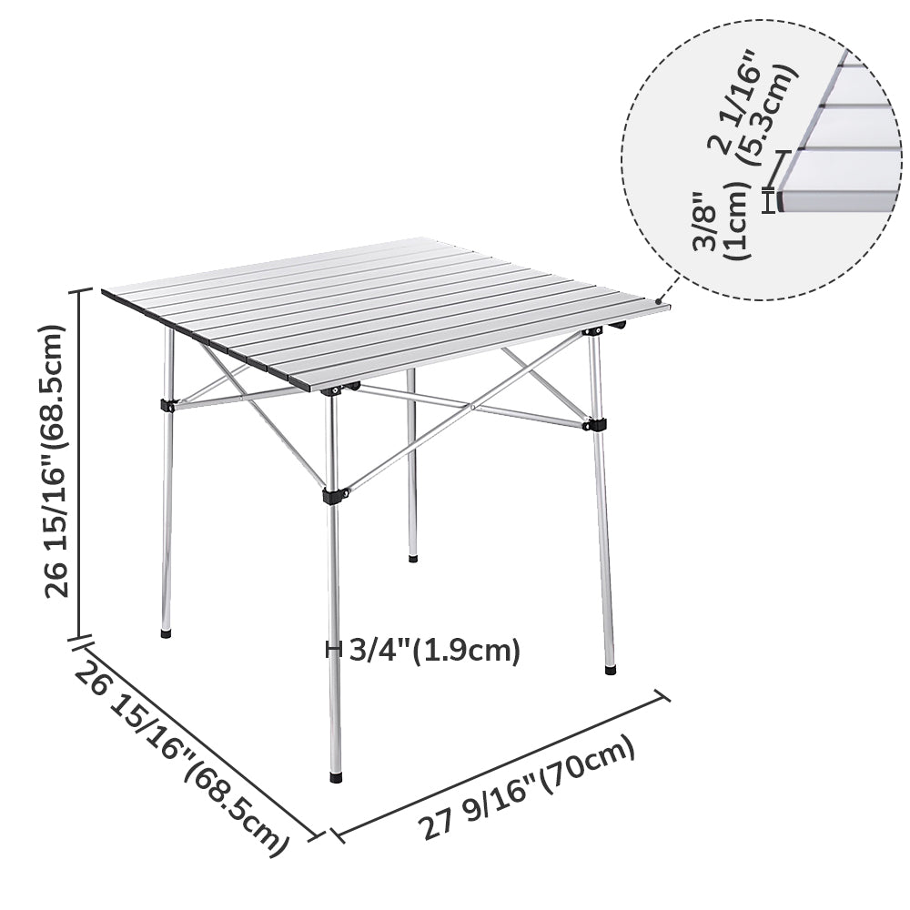 Yescom Roll-up Top Camp Folding Table Outdoor Desk