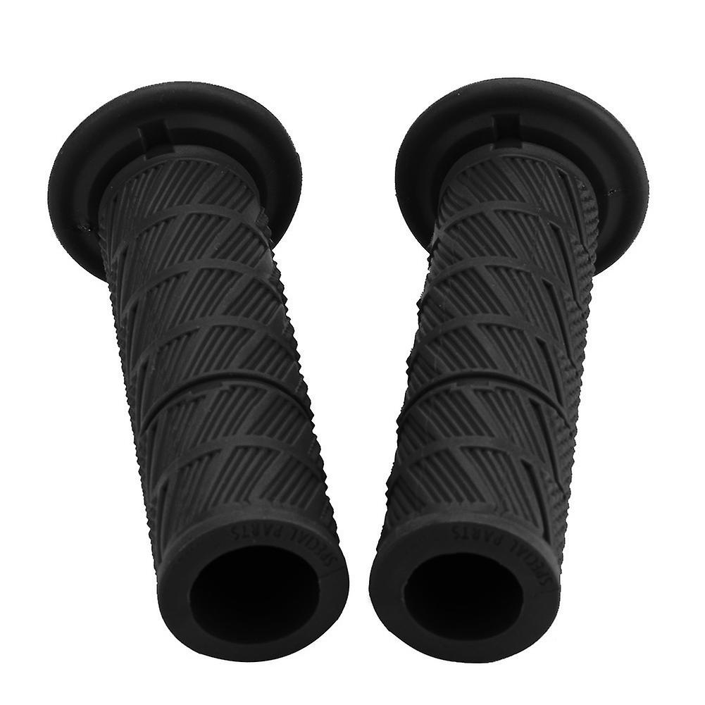 2pcs 22mm Universal Vintage Motorcycle Handlebar Grips Diagonal Handle Bar Ends (black)