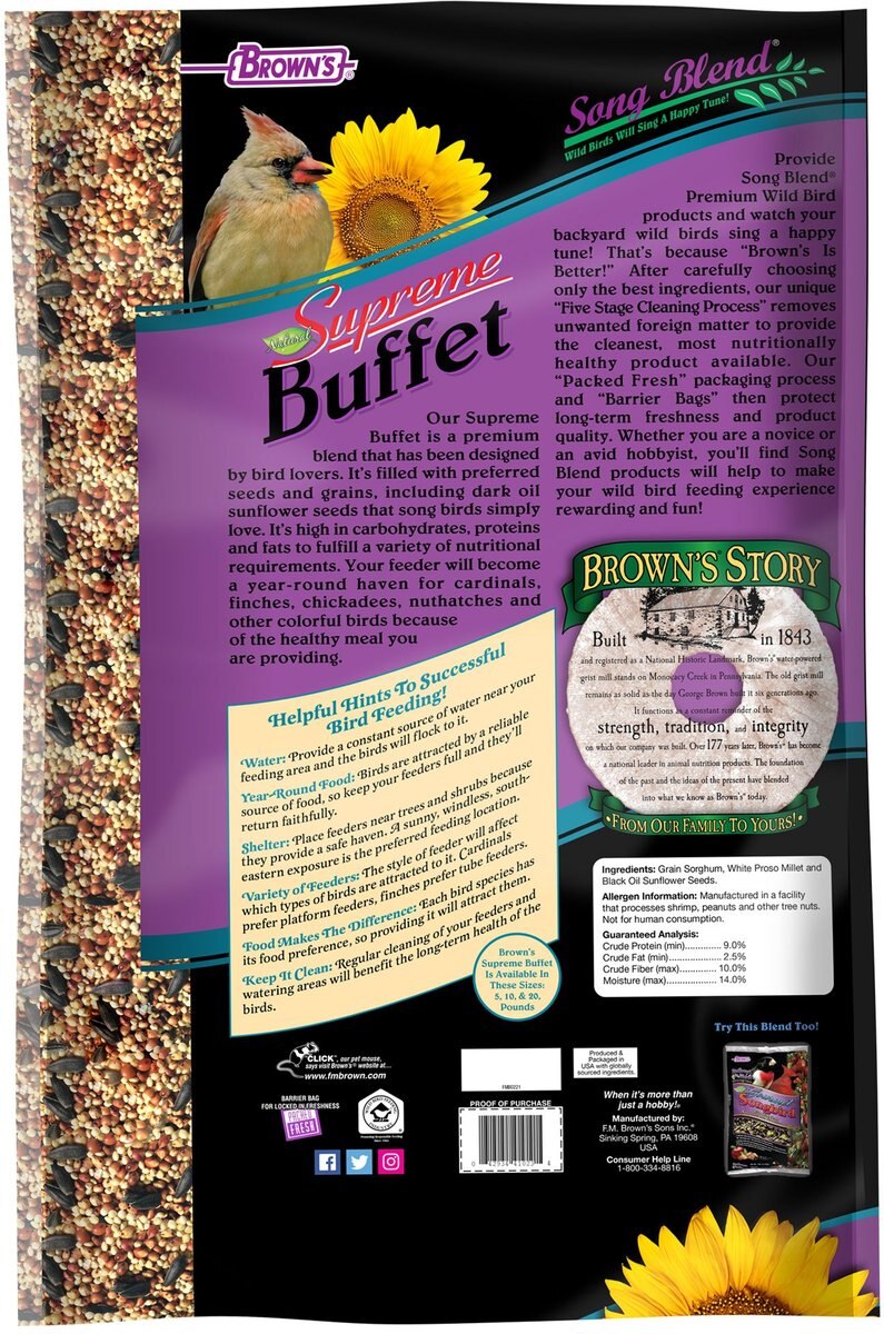 Brown's Supreme Buffet Song Blend Wild Bird Food