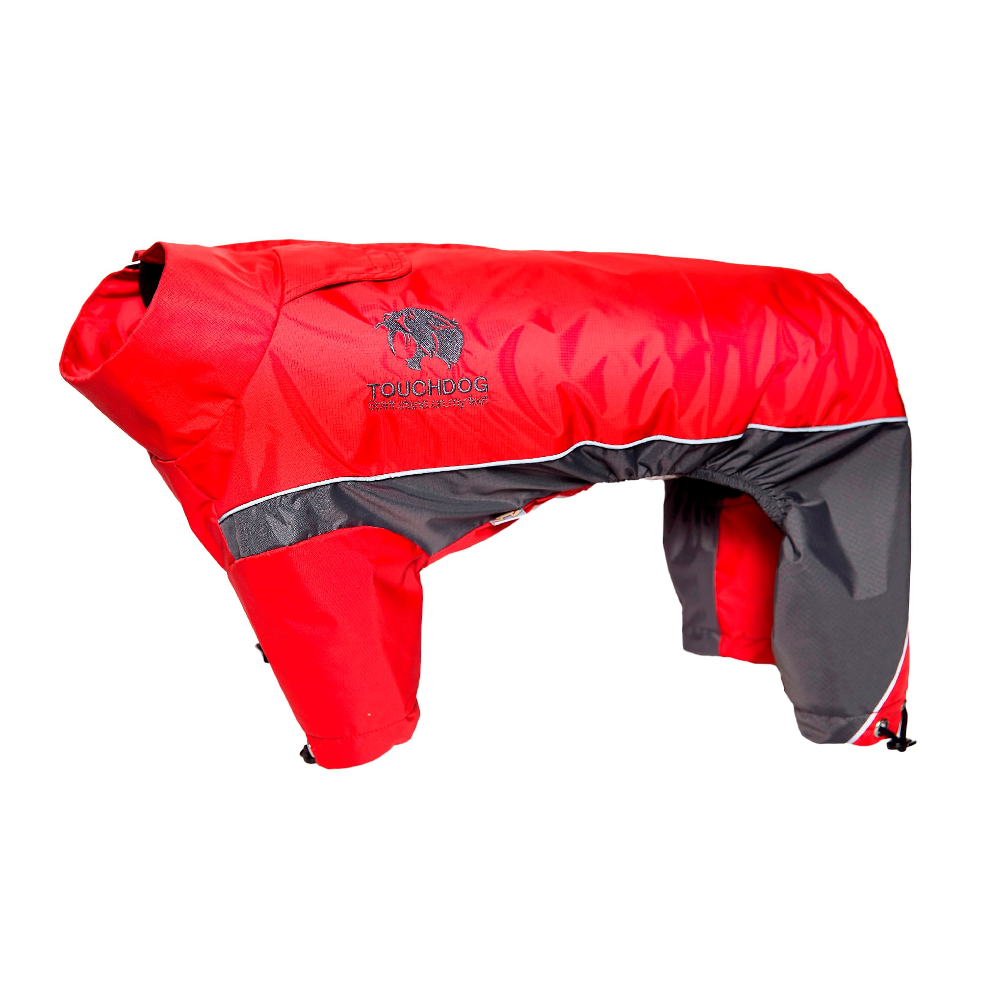 Touchdog Red Quantum-Ice Full-Bodied Adjustable and 3M Reflective Dog Jacket， X-Small