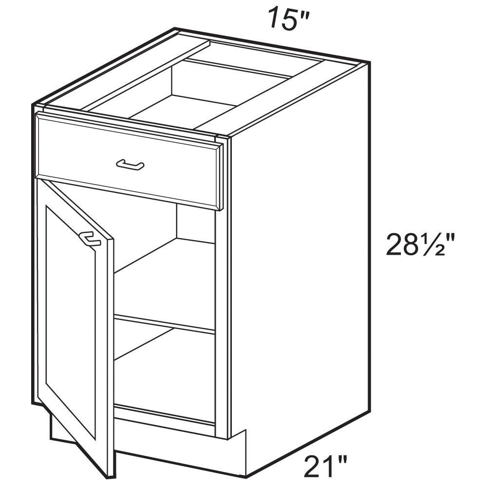 Home Decorators Collection Newport Onyx Gray Shaker Assembled Plywood 15 x 28.5 x 21 in. Stock Desk Base Kitchen Cabinet Soft Close Drawer Door Lt DDO15L-NDO