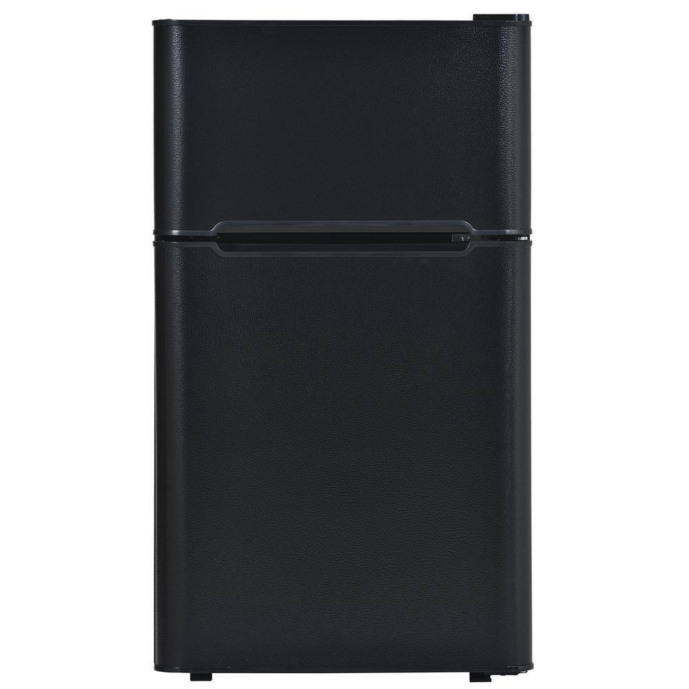 Homcom 32 cu ft Retro Mini Fridge in Black with Freezer