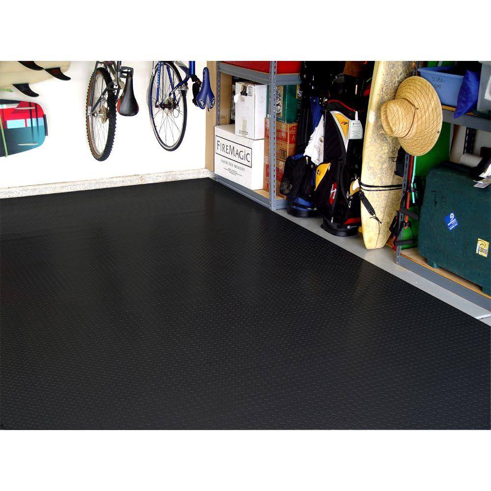 Diamond Deck 7.5 ft. x 26 ft. Black Textured PVC XXX-Large Car Mat 84726