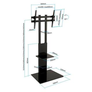 ProMounts Adjustable Universal Ultra Slim TV Floor Stand Tilt Mount for 37-70 in. TVs up to 88lbs Ready to Install Hassle Free ATMSS6401