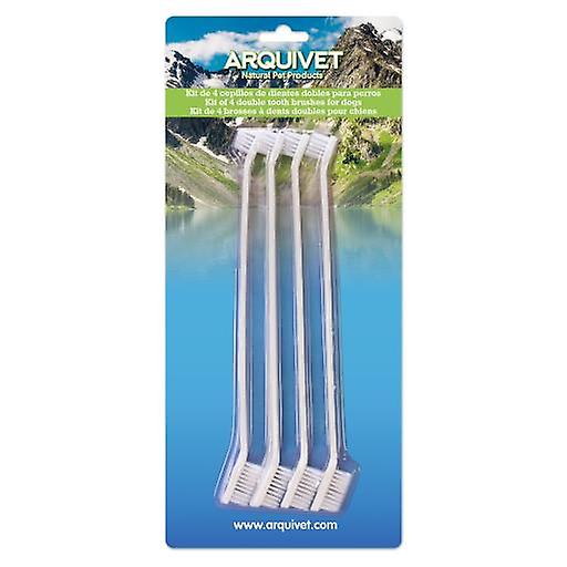 Arquivet Kit 4 Double Toothbrushes for Dogs and Cats