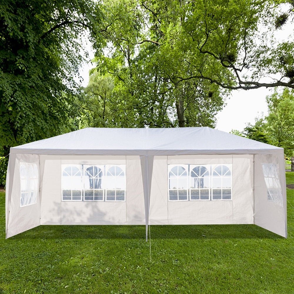 Canopy Party Tent for Outside, 10' x 20' Patio Gazebo Waterproof Tent with 4 Side Walls, ZPL White Outdoor Wedding Tent