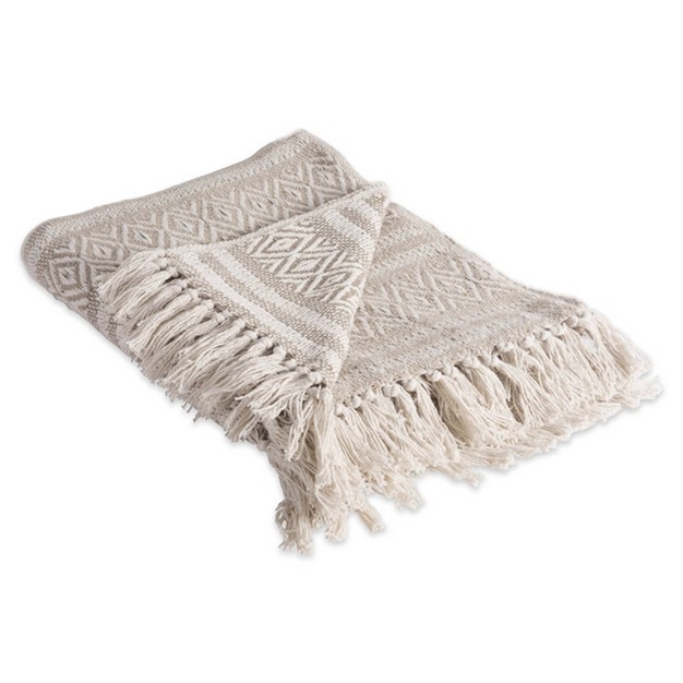 Adobe Striped Faux Shearling Throw Blanket Neutral Design Imports