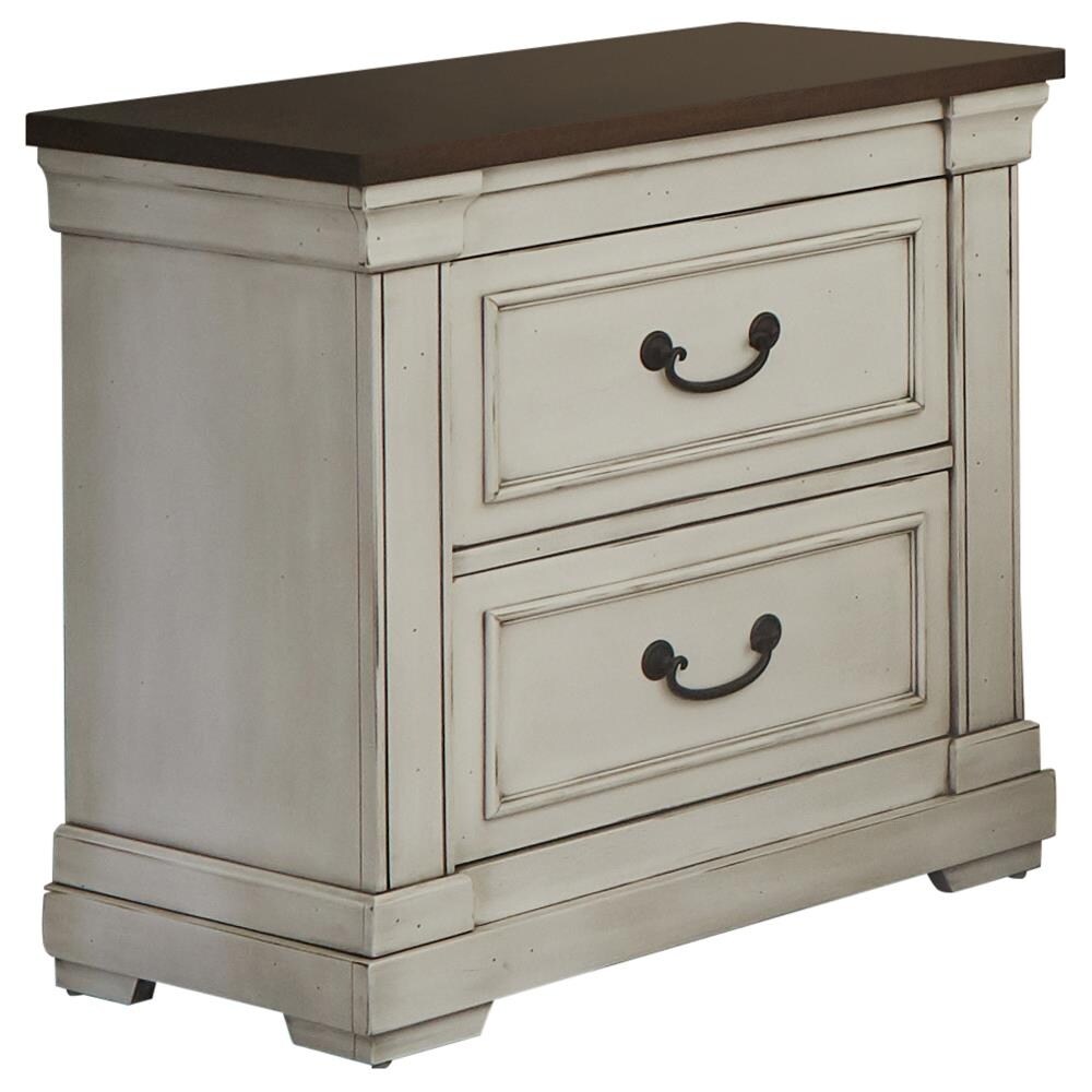 Coaster Furniture Hillcrest 2 drawer Nightstand Dark Rum and White