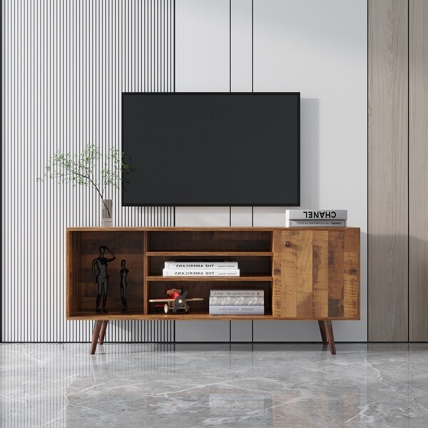 TV Stand Use in Living Room Furniture with 1 storage and 2 shelves Cabinet， high quality particle board，fir wood