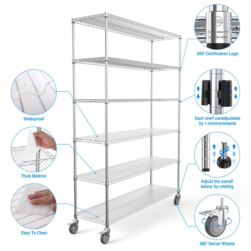 6 Tier Wire Shelving Unit