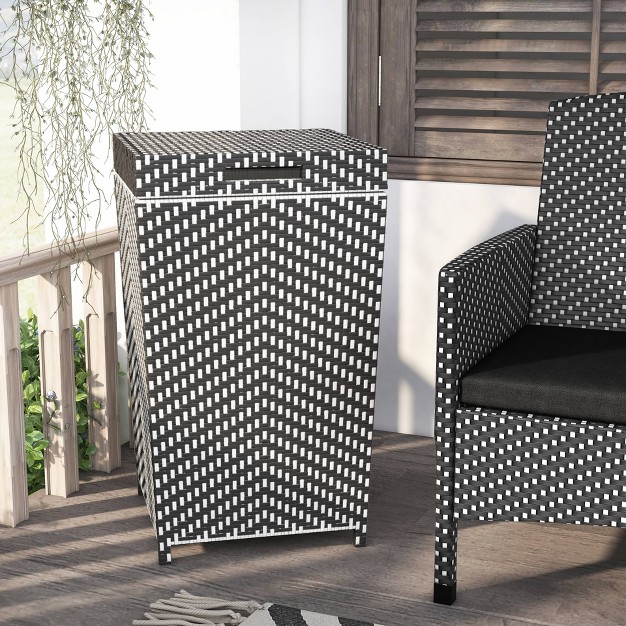 2pc Maksville Aluminum Patio Loveseat amp Trash Can Mibasics