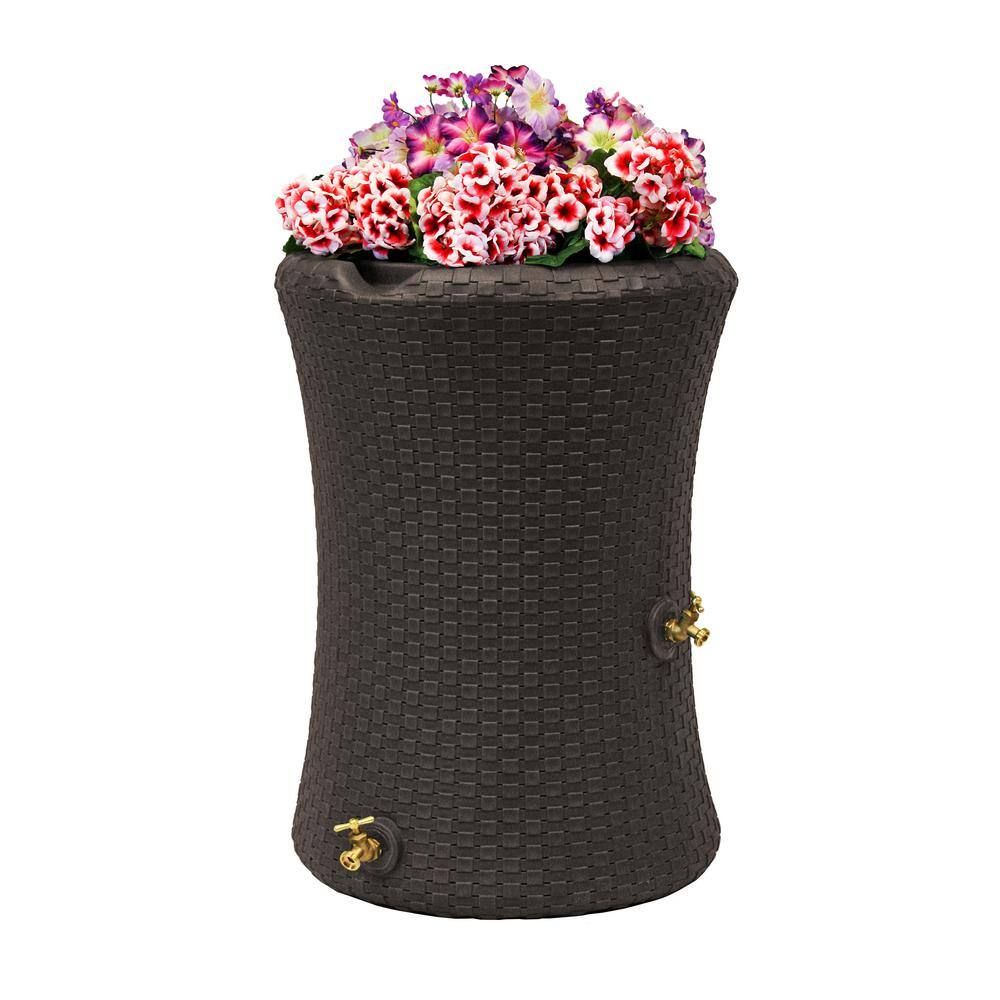 Good Ideas 50 Gal. Dark Brown Impressions Nantucket Rain Saver IMP-N50-DBR