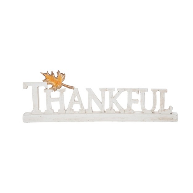 Transpac Resin 17 25 In White Harvest Thankful Decor